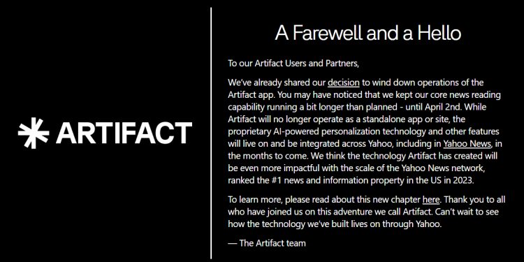 Yahoo, Artifact'i Instagram'ın Kurucularından Satın Aldı