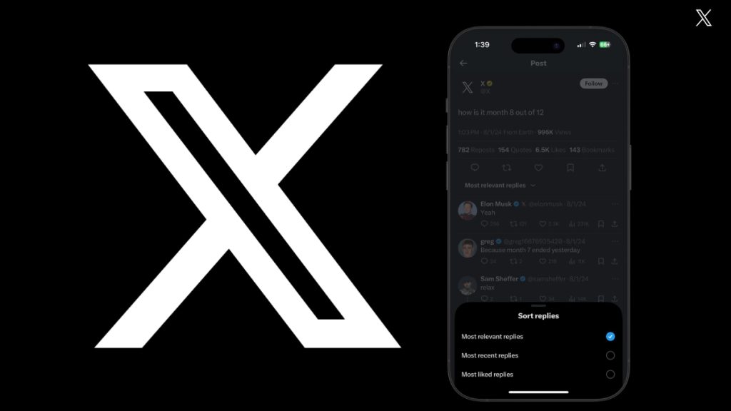 X'e (Twitter) Yanıtları Sıralama Özelliği Geldi