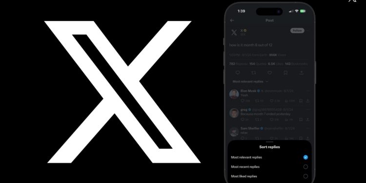 X'e (Twitter) Yanıtları Sıralama Özelliği Geldi