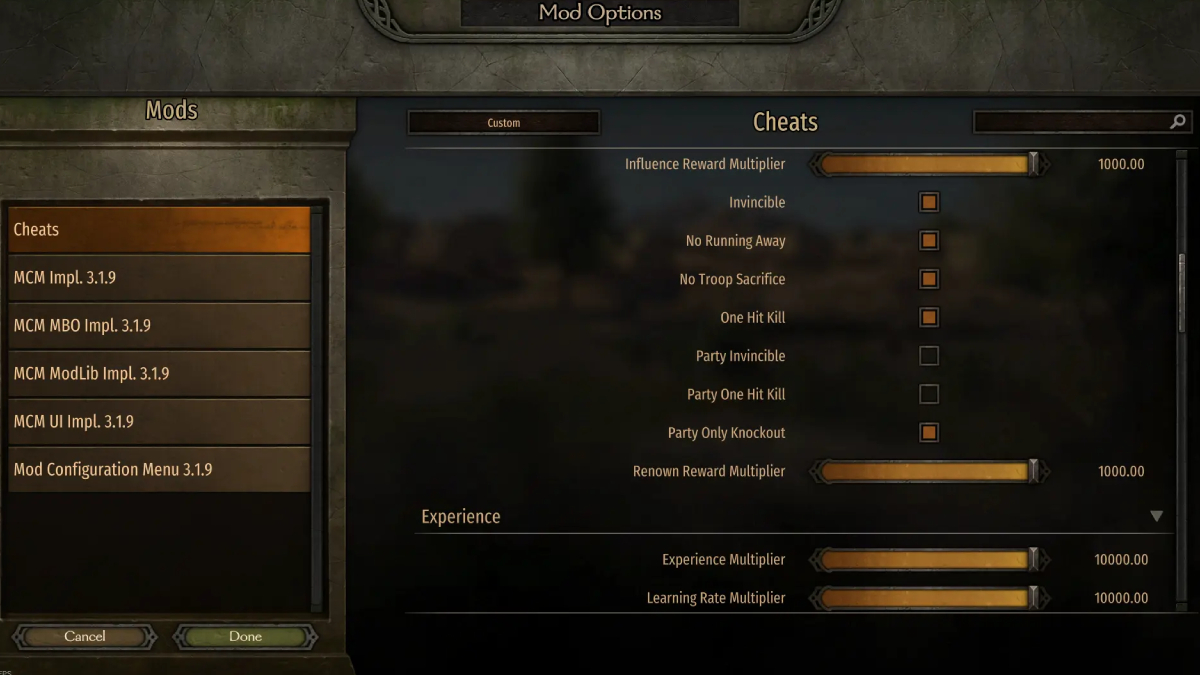 Bannerlord Cheats (NicoWaves)