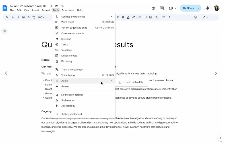 Google Docs Kullanıcılarına Müjde: Yazılarınızı Artık Gemini Okuyacak
