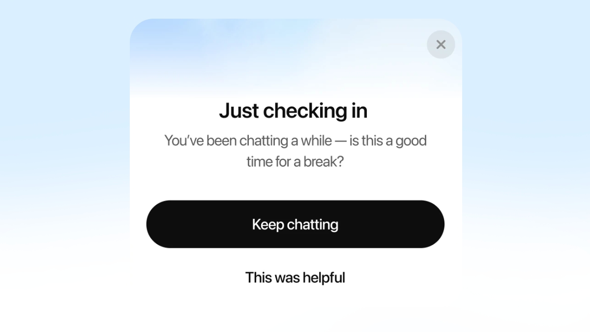 ChatGPT Mola Hatırlatıcısı Görünümü