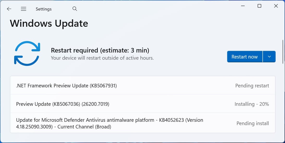 Windows 11 KB5067036 Güncellemesi Yayınlandı