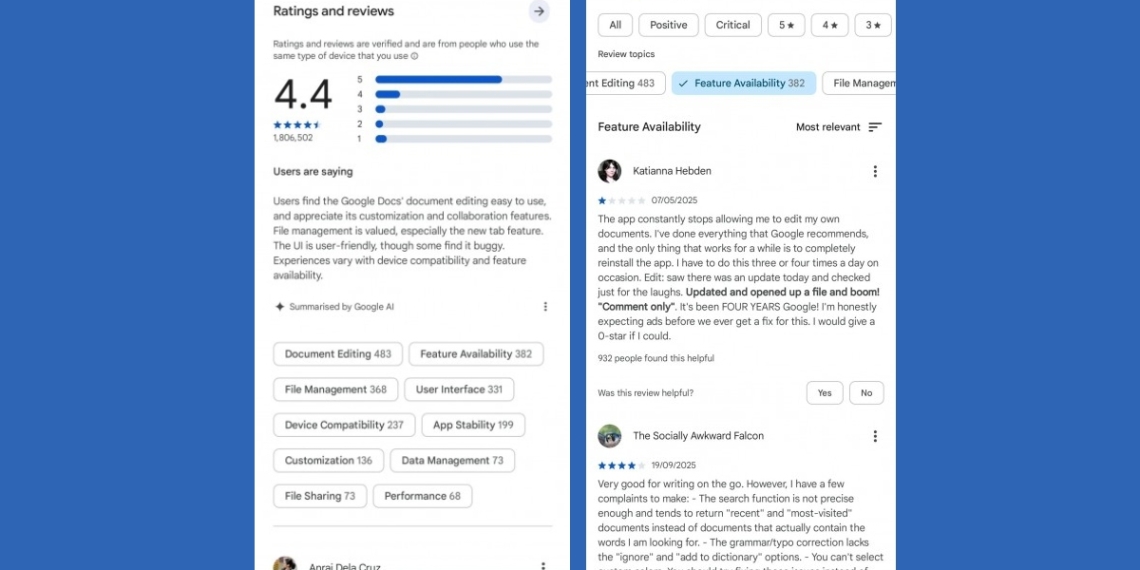 Play Store’a Yapay Zeka Özetleri Geliyor
