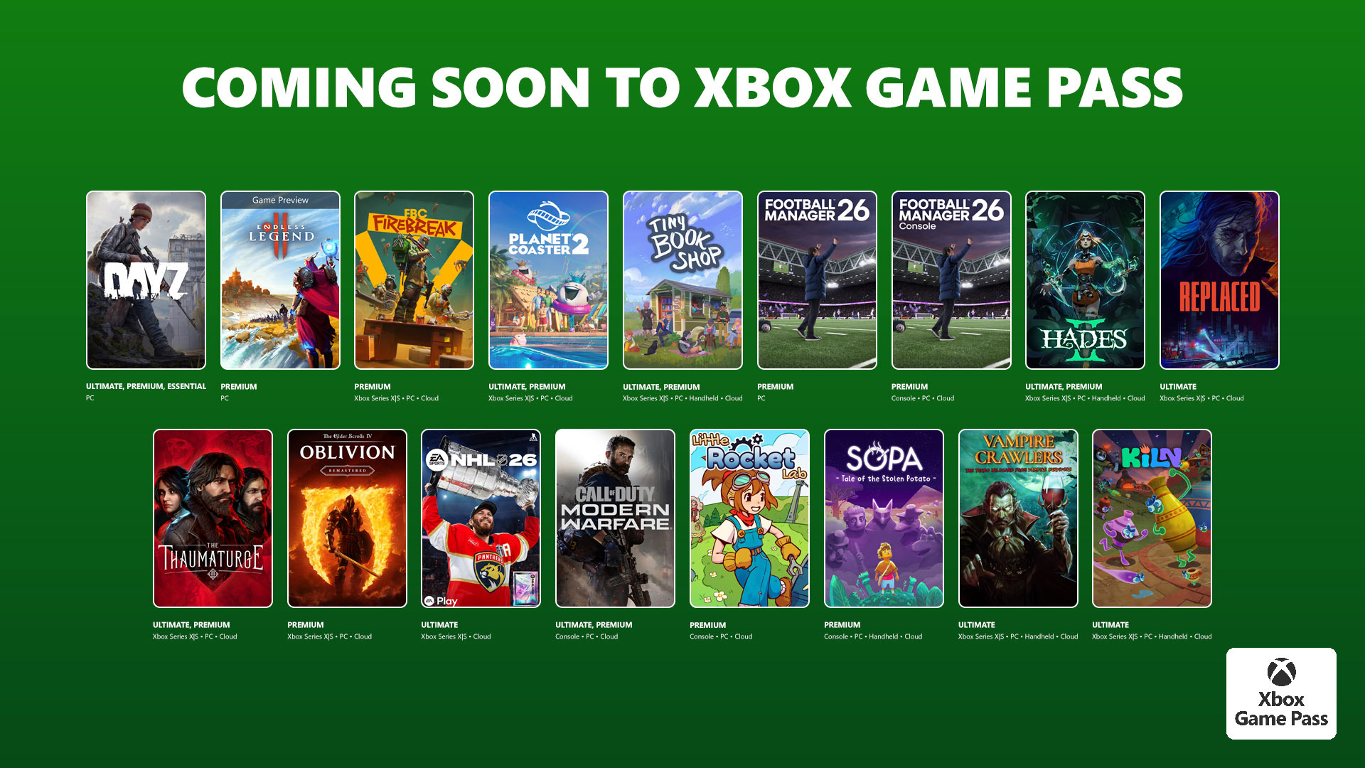 Xbox Game Pass Nisan 2026