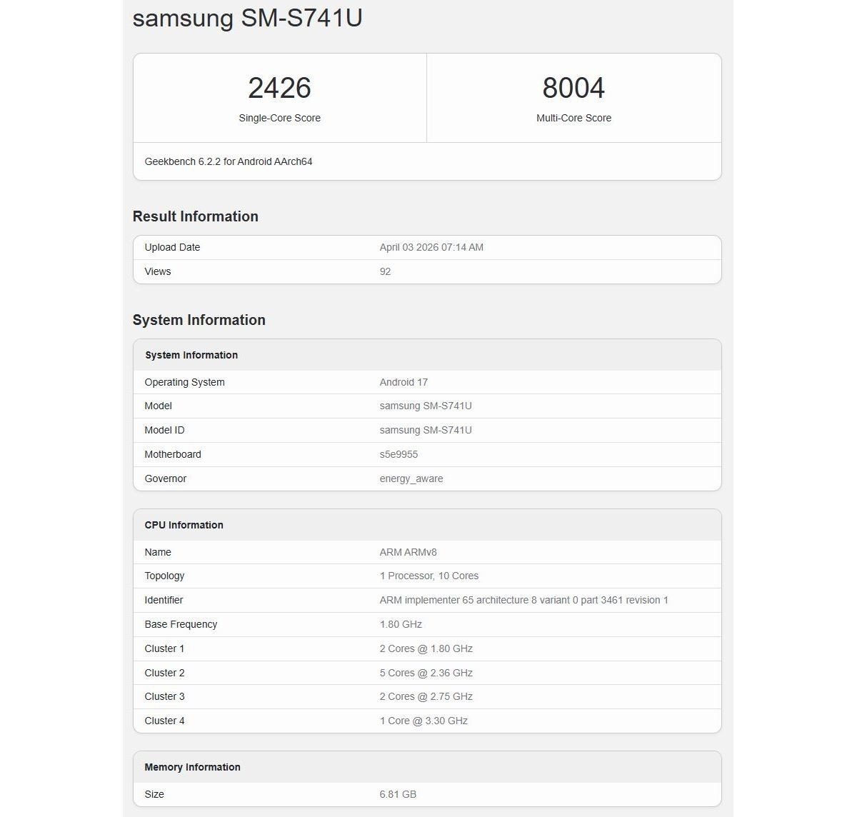 Samsung Galaxy S26 FE